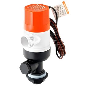 Livewell Pump for Boat, 12V 1100 GPH Straight Livewell Aerator Pump with Dual Inlet, ABA Housing & Detachable Motor Cartridge