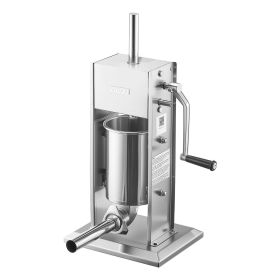 Manual Sausage Stuffer, 7 LBS / 3 L Vertical Meat Stuffer, Heavy Duty Sausage Casing Meat Stuffing Machine