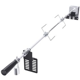 Universal Grill Rotisserie Kit for Grills, Electric BBQ Grill with 110V 9W Motor, Stainless Steel Automatic Grilling Kit